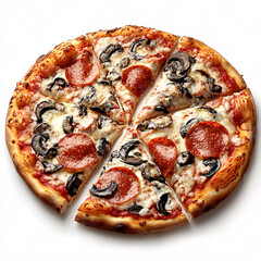 Vibrant Clipart of Deliciously Topped Pizza Slices Ready to Eat