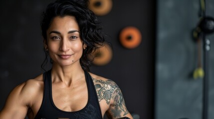 Strong individual training in a modern gym setting with focus on fitness and well-being