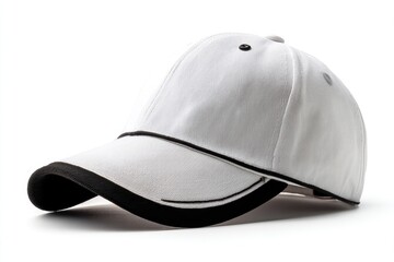Fototapeta premium Stylish minimalist baseball cap isolated on white background for fashion enthusiasts and casual wearers alike