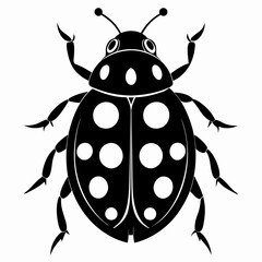 Ladybug vector silhouette black design white background