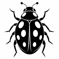 Ladybug vector silhouette black design white background