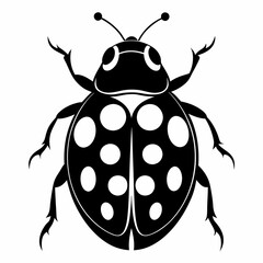 Ladybug vector silhouette black design white background
