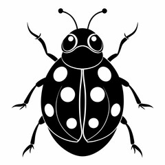 Ladybug vector silhouette black design white background