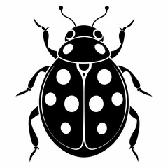 Ladybug vector silhouette black design white background
