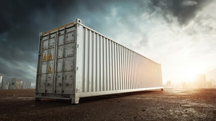 Obraz premium Cargo container or shipping container with strength for shipment storage and transport goods product and raw material between location or country.