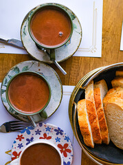 Hot chocolate with bread