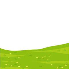 Obraz premium Landscape of meadow and grassland. Vector illustration.