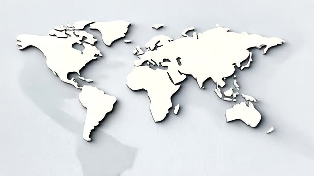 White world map model on gray background, global concept, travel planning