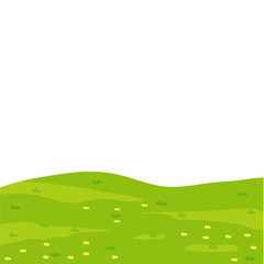 Landscape of meadow and grassland. Vector illustration.