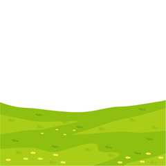 Obraz premium Landscape of meadow and grassland. Vector illustration.