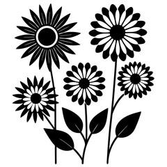 set of flowers vector