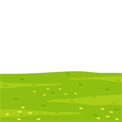 Obraz premium Landscape of meadow and grassland. Vector illustration.