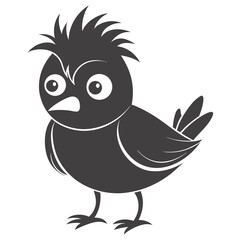 Obraz premium Cartoon Bird Illustration Angry Character Design With Funny Feather Hairstyle Vector