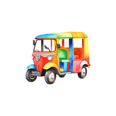 Obraz premium Watercolor toy car isolated on white