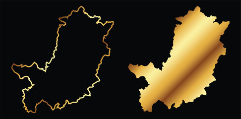 Vector Golden Map Florence City Italy