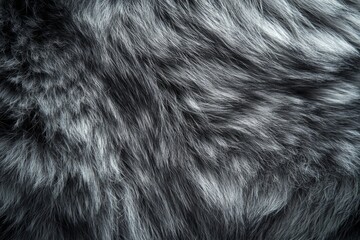 Naklejka premium Close up of silver fox fur, highlighting its soft texture and gray hairs, creating a luxurious and elegant background