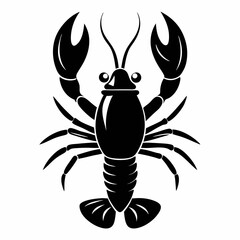 Lobster vector silhouette black design white background