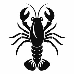 Lobster vector silhouette black design white background
