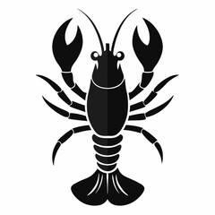 Lobster vector silhouette black design white background