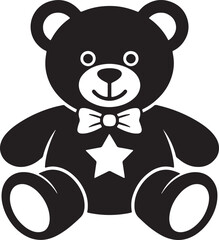 a cute silhouette of a teddy bear with a bowtie, perfect for various design purposes, vector illustration