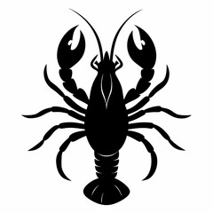 Lobster vector silhouette black design white background