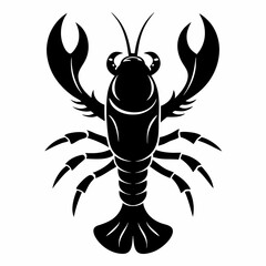 Lobster vector silhouette black design white background