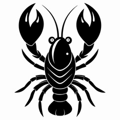 Lobster vector silhouette black design white background