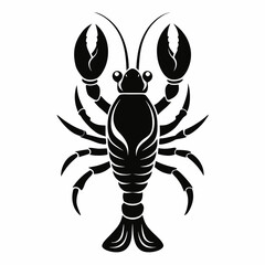 Lobster vector silhouette black design white background
