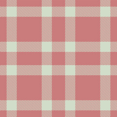 Bright dirty pink Seamless Tartan with Rustic light grey accents Fabric Design