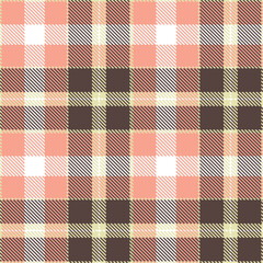 Contemporary Mellow beige & Cool light salmon Seamless Tartan Fabric Design