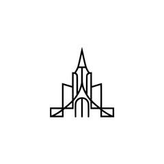 Minimalist Cathedral Logo in Black and White