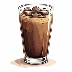 Elegant Iced Coffee: Refreshing Summer Beverage with Cream and Espresso in Stylish Drinkware