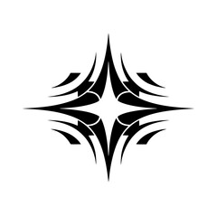 Tribal Starburst Vector Graphic on Grayscale Background
