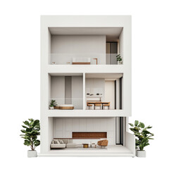 Fototapeta premium Innovative construction design modern home architectural visualization urban environment front view contemporary concept