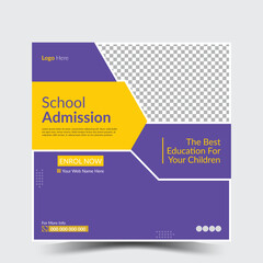 Professional educational social media design template vector