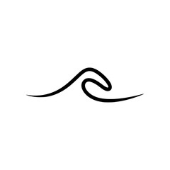 Minimalist Wave Icon: Black Line Art on White Background