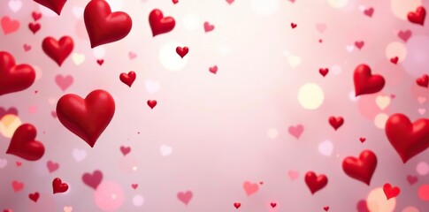 Red hearts confetti background for valentine or celebrations,  holiday,  happiness