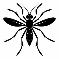 Mosquito vector silhouette black design white background