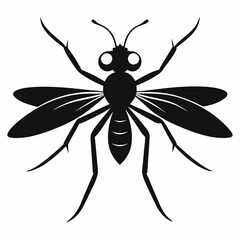 Mosquito vector silhouette black design white background