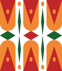 Geometric Pattern. Figures of different shapes. Tribal form. Flowers. Geometric creative design. Beautiful textures. Colorful art. Modern graphic poster. Retro color. Vector illustration