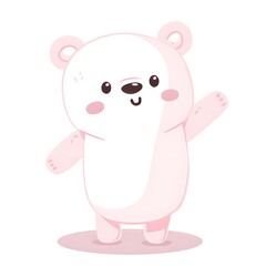 Obraz premium Cute pink baby pig and hippo smiling happily on a fun cartoon farm illustration