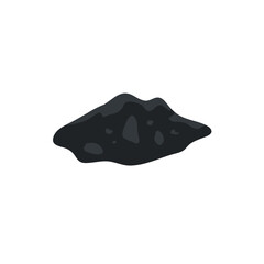Pile of asphalt vector illustration. Construction materials. Black asphalt vector texture. Dark concrete gravel.