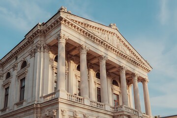 Obraz premium The Majestic Facade of a Classical European Building