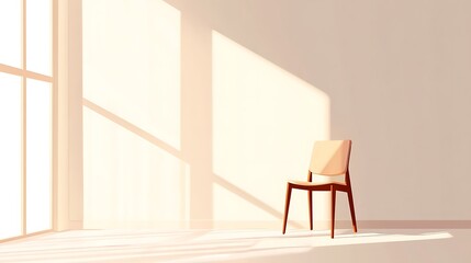 Sunlit room with chair.