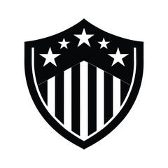 Sheild with star vector silhouette