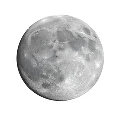 Naklejka premium Full Moon with Detailed Craters Surface and Lunar Landscape High Quality Isolated Photo