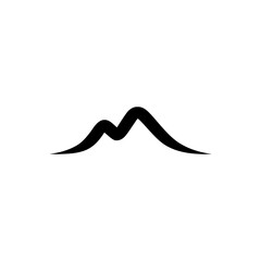 Abstract Mountain Range Icon, Modern Minimalist Brushstroke Design