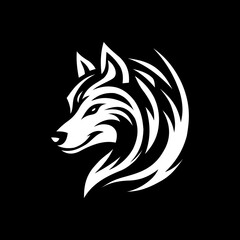 vector illustration of black wolf on a white background
