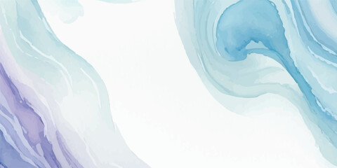 Naklejka premium Blue Serenity in Abstract: A Watercolor Depiction of Fluid Ocean Waves in Soft Blues and Whites, Conveying the Timeless Movement and Quiet Elegance of the Sea’s Waves