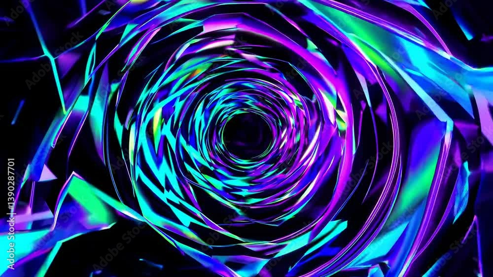 Canvas Prints colorful light is emanating from the center of a metallic structure, creating a swirling vortex of v